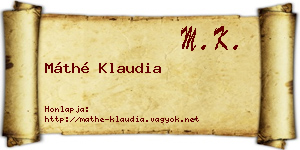 Máthé Klaudia névjegykártya