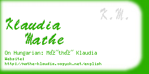 klaudia mathe business card